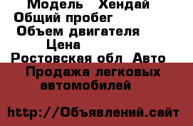  › Модель ­ Хендай › Общий пробег ­ 145 000 › Объем двигателя ­ 2 › Цена ­ 260 000 - Ростовская обл. Авто » Продажа легковых автомобилей   